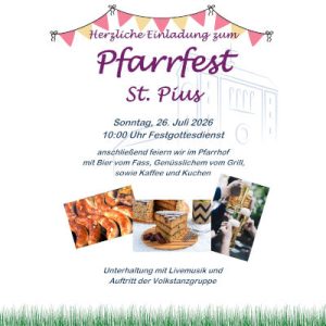Pfarrfest St. Pius am 26. Juli 2026